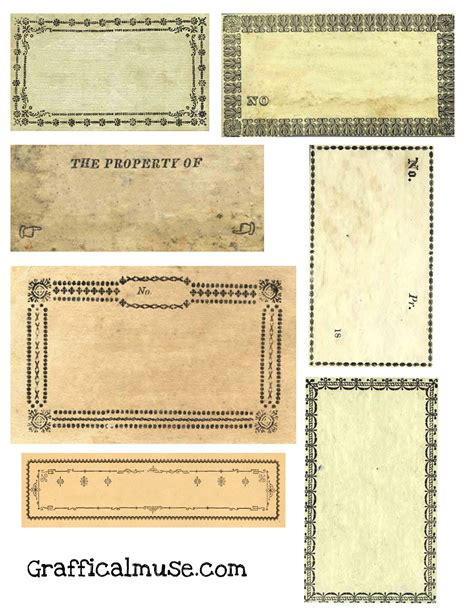 vintage labels  victorian era collage sheet  graffical muse