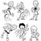 Dodgeball Cartoon Playing Kids Vector Clip Illustration Stock Illustrations イラスト Similar Outline Si する ボード 選択 sketch template