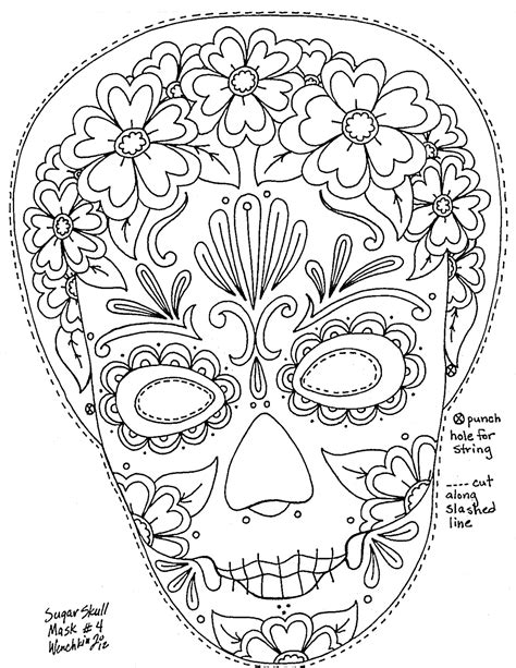 skull mask coloring pages