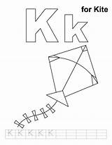 Kite Coloring Pages Printable Letter Handwriting Practice Drawing Kids Worksheets Clipart Alphabet Improve Kindergarten Getdrawings Library Popular sketch template