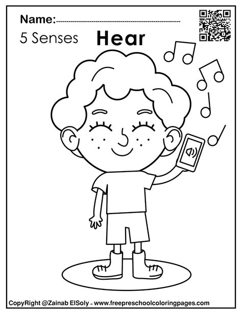 senses printable coloring pages