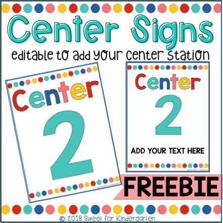 center signs  label   centers  classroom