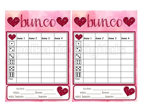 printable valentine bunco score sheets design corral