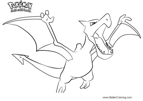 pokemon coloring pages aerodactyl  printable coloring pages