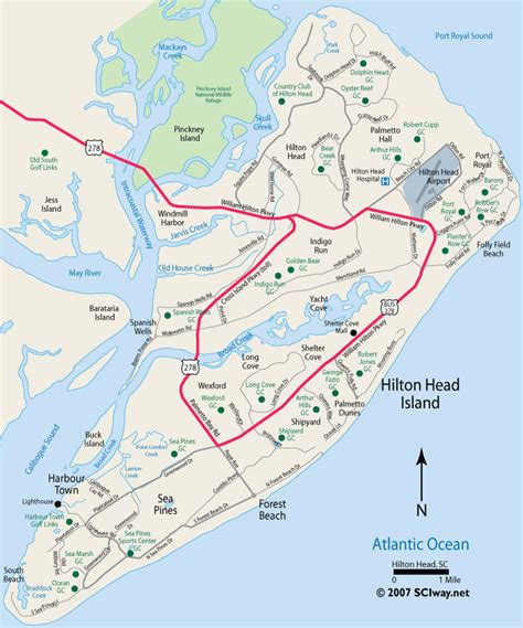 hilton head island map  printable maps