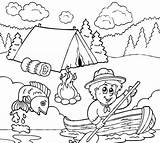 Coloring Pages Fishing Camping Scouts Boy Hiking Going Scout Kids Summer Color Man Printable Colouring Sheets Print Pares Grandpa Getcolorings sketch template