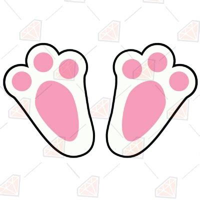 pink bunny feet svg files rabbit feet clipart premiumsvg