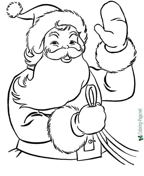 printable christmas coloring page santa claus