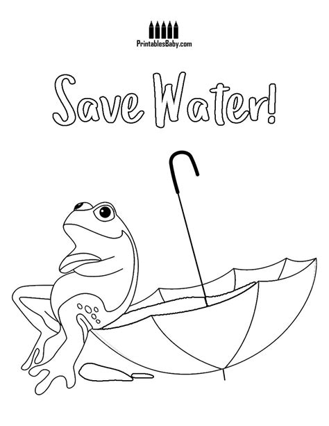saves water frog coloring pages frog coloring pages  poster