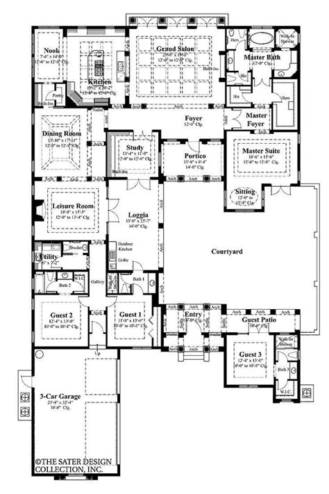 pin  tina brock  house plans courtyard house plans house plans  story  shaped house