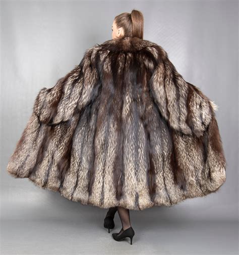 816 gorgeous real silver fox coat luxury fur jacket swinger beautiful