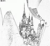 Castle Disney Coloring Line Drawing Walt Comments Pages Paintingvalley Collection Coloringhome sketch template