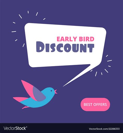 Early Bird Discount Special Offer Sale Banner Vector Image