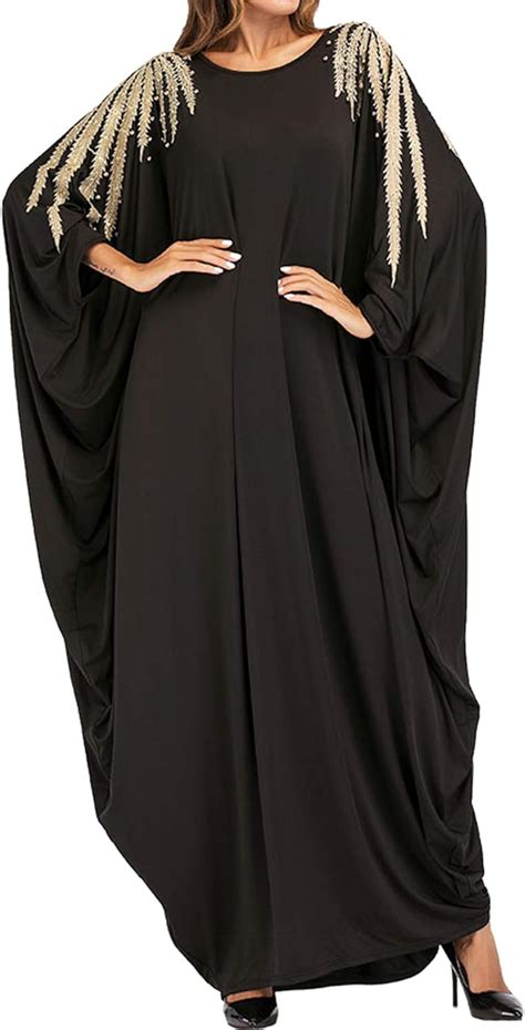 Qianliniuinc Women Plus Size Long Dress Muslim Clothing Bat