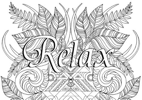 relax coloring page adult coloring page affirmations etsy
