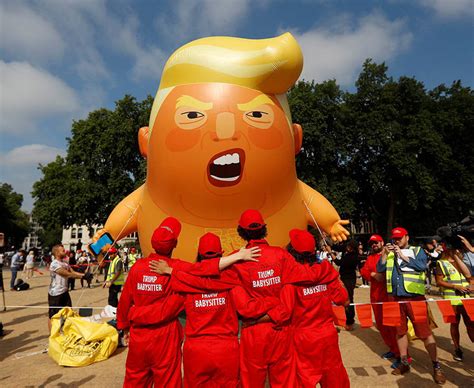 donald trump baby balloon blimp takes   london protest daily star