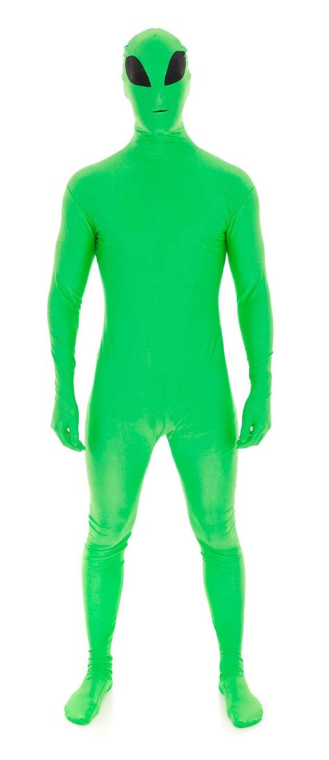 mens adult green alien morphsuit halloween fancy dress costume skin