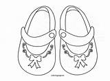 Baby Coloring Pages Booties Shoes Girl Printable Shoe Color Print Template Getcolorings sketch template
