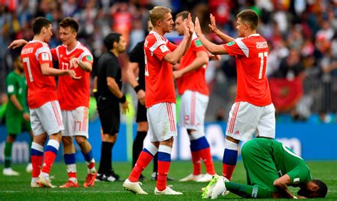 russia thrashes saudi arabia 5 0 in 2018 world cup opener