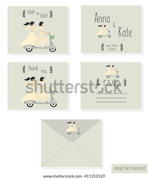 just married lesbian wedding couple riding stock vector