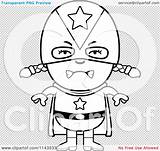 Mad Super Girl Outlined Coloring Clipart Cartoon Vector Cory Thoman sketch template