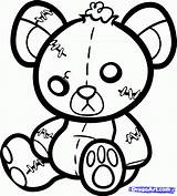 Teddy Bear Drawing Tattoo Anime Stitched Gangsta Scary Cute Emo Draw Evil Drawings Bears Doll Stitch Tattoos Cartoon Easy Voodoo sketch template