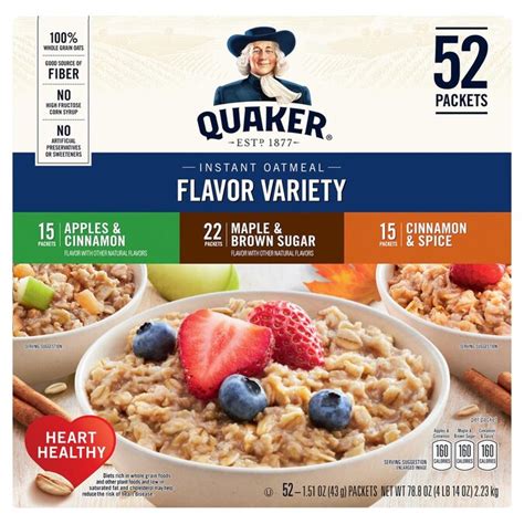 quaker quaker instant oatmeal flavor variety  oz    snacks candy department