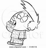 Tired Clipart Yawning Cartoon Boy Coloring Toonaday Outlined Vector Leishman Ron Illustration Collc0008 Royalty Protected sketch template