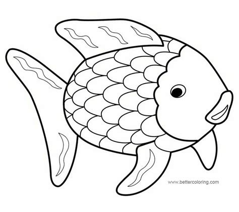 printable rainbow fish coloring page