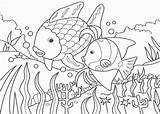 Coloring Fish Rainbow Printable Sheets Kids Print sketch template