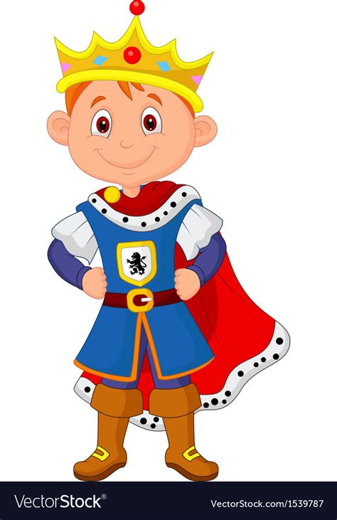 kid cartoon  king costume royalty  vector image