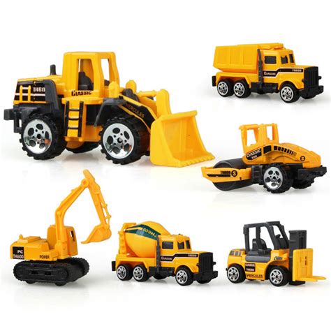 mainan mobil mobilan truck konstruksi diecast anak 6 pcs cp1073 yellow