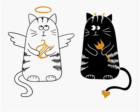 Mq Cats Devil Angel Clipart Angel And Devil Cat