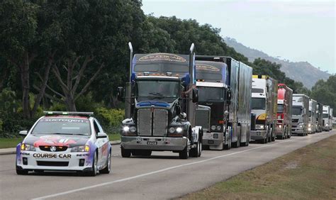 truck convoy arrives  townsville speedcafe