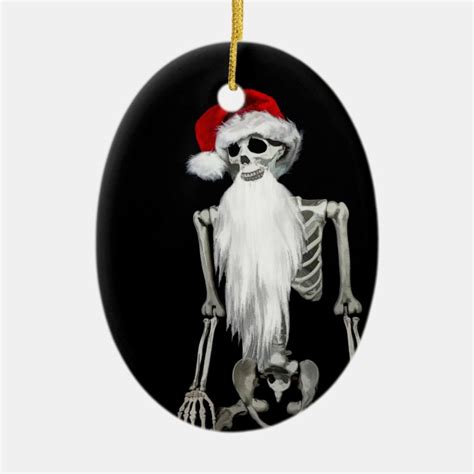 unique skeleton santa christmas ornament zazzlecom