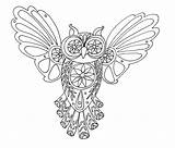 Owl Drawing Steampunk Sketch Elephant Wallpaper Template Templates Owls Curled Getdrawings Cat Line sketch template
