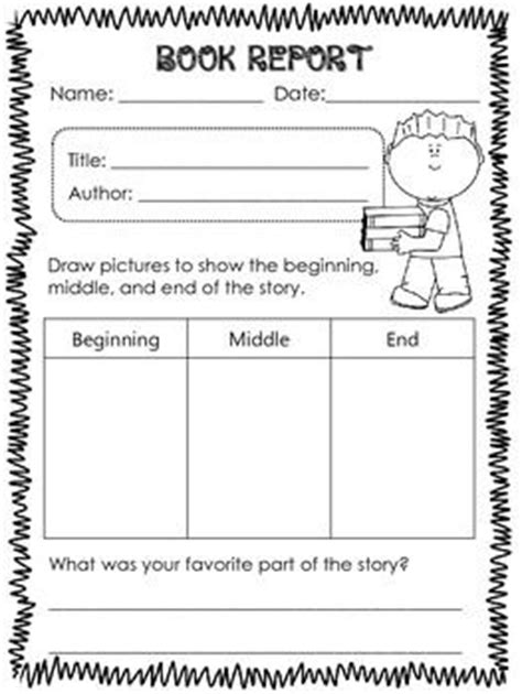 book report templates  kinder   graders kindergarten book