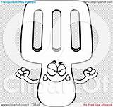 Spatula Mascot Mad Outlined Coloring Cartoon Clipart Vector Cory Thoman sketch template