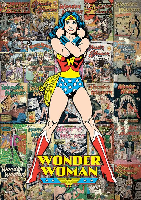 Dc Comics Originals Wonder Woman Collage Mightyprint