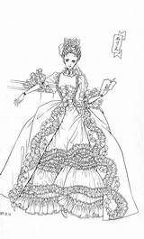 Antoinette Marie Coloring Pages Rococo Manga Sheets Visit sketch template