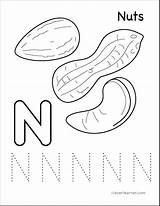 Coloring Nuts Sheets Letter Color Alphabet Tracing Worksheet Sheet Writing Worksheets Preschool Activity Cleverlearner Pages Activities Kids Printable Letters 3yrs sketch template