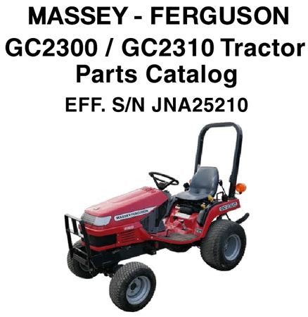 massey ferguson gc gc tractor parts catalog manual eff sn jna  factory