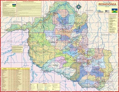 mapa geo politico rodoviario estado de rondonia      em mercado livre
