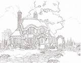 Coloring Cottage Pages Thomas Kinkade Printable Adults Woods Colouring Book Summer Designlooter Christmas 625px 93kb Template Squidoo sketch template