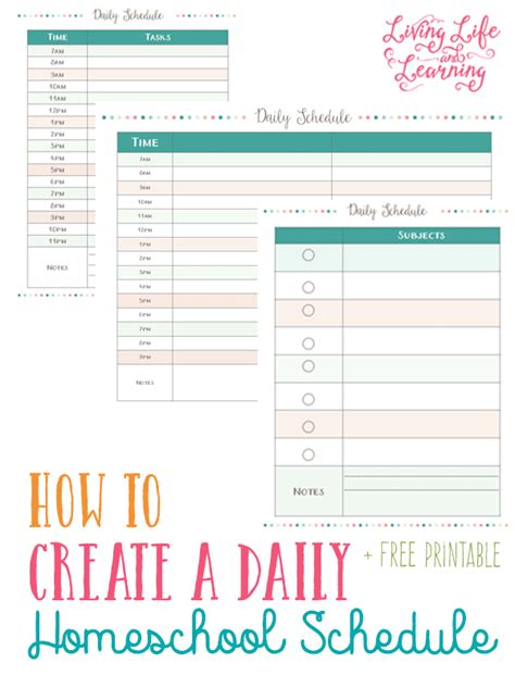 homeschooling daily schedule printable thrifty homeschoolers