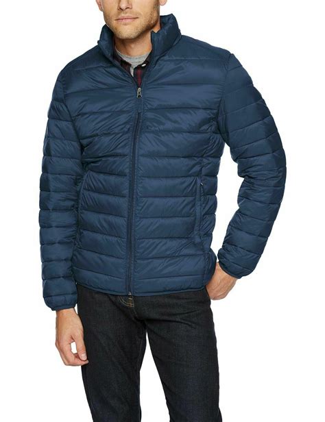 amazon essentials mens lightweight water resistant puffer jacket blue