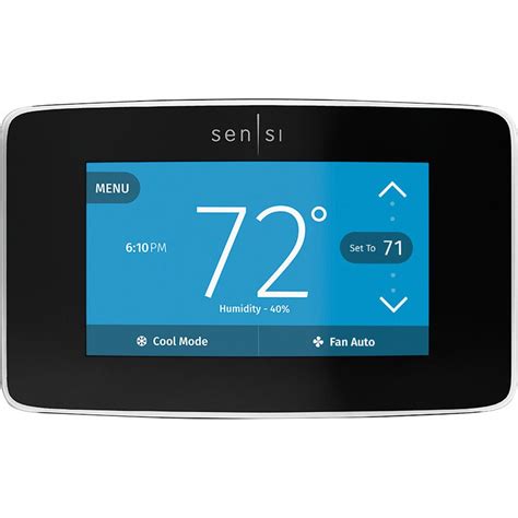 emerson sensi touch wi fi thermostat  touchscreen color display st  home depot