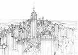 Manhattan Cityscape Rascacielos Arkitektur Zeichnung Yannickgibson Pintar Desde Skylines Skyscraper sketch template