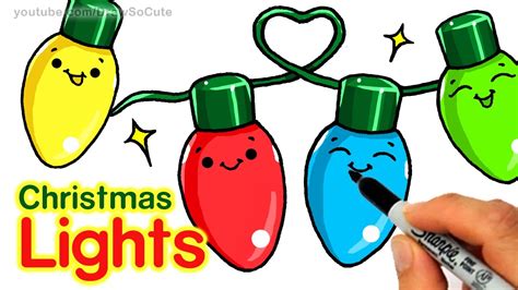 draw christmas holiday lights step  step easy  cute youtube
