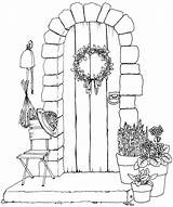 Coloring Pages Door Front Printable Adult Colouring Draw Colour Wishing Well Drawings Lots Beccysplace sketch template